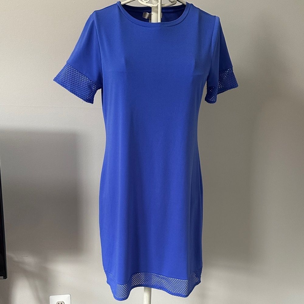 Elegant Blue Short Sleeve Dress